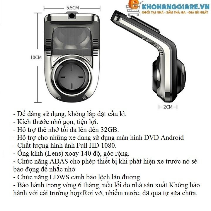 CAMERA HÀNH TRÌNH U3 ADAS 💖𝑭𝑹𝑬𝑬𝑺𝑯𝑰𝑷💖 KẾT NỐI VỚI MÀN HÌNH ANDROID | BigBuy360 - bigbuy360.vn