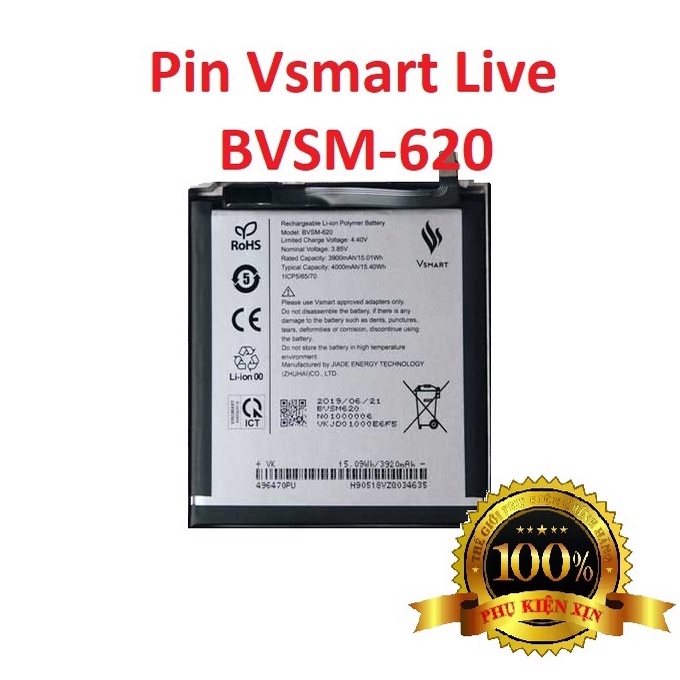 Pin Vsmart Live / BVSM-620 New ( Bóc Từ Máy Mới 100% Chưa Qua Sử Dụng) Chính Hãng
