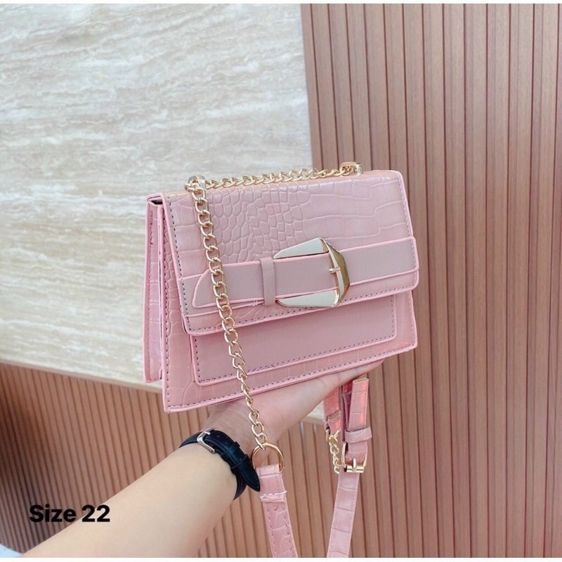 Túi Xách Nữ Đeo Chéo Da Rắn, Túi Nữ Đeo Vai Khoá Đai Dây Pha Xích