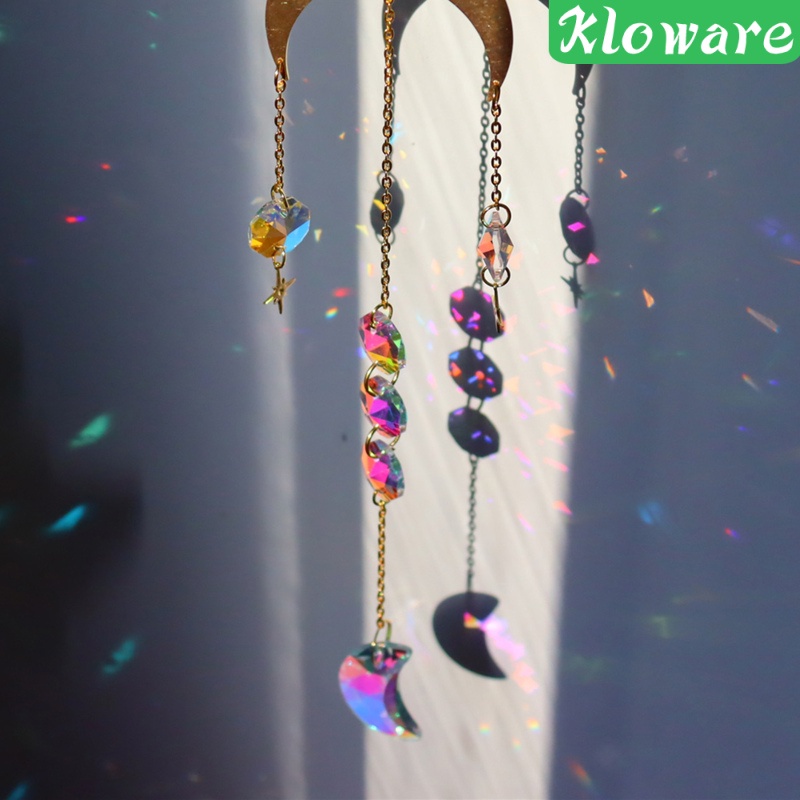 Chuông Gió Pha Lê Hình Học Màu Cầu Vồng Trang Trí Cửa Sổ / Tiệc Cưới