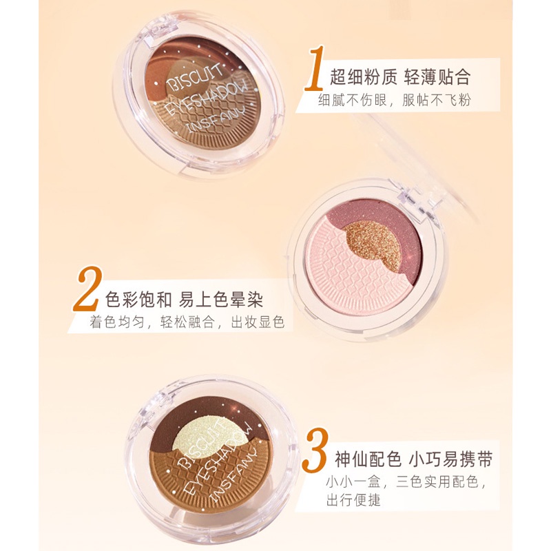 [Hàng mới về] Bảng phấn mắt VONGEE phối 3 màu tông ngọc trai nhũ lung linh