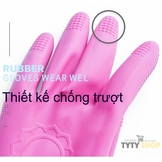Bao tay găng tay rửa chén cao su tự nhiên Lock&Lock ETM805P ETM804Y ETM803Y