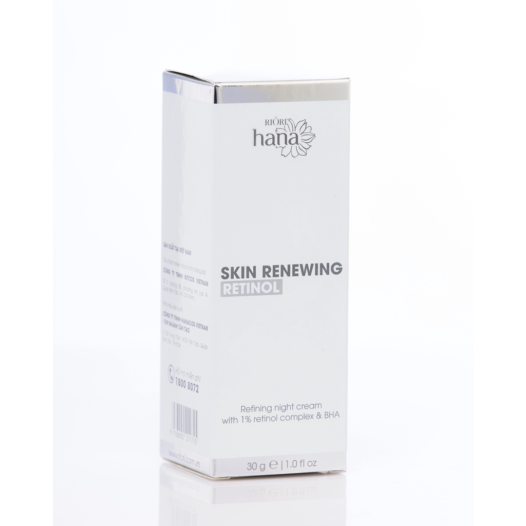 Kem Dưỡng Retinol 1% Và BHA - Giảm Mụn Ngừa Lão Hóa Tái Tạo Phục Hồi Da - RIORI HANA Skin Renewing Retinol - 30g