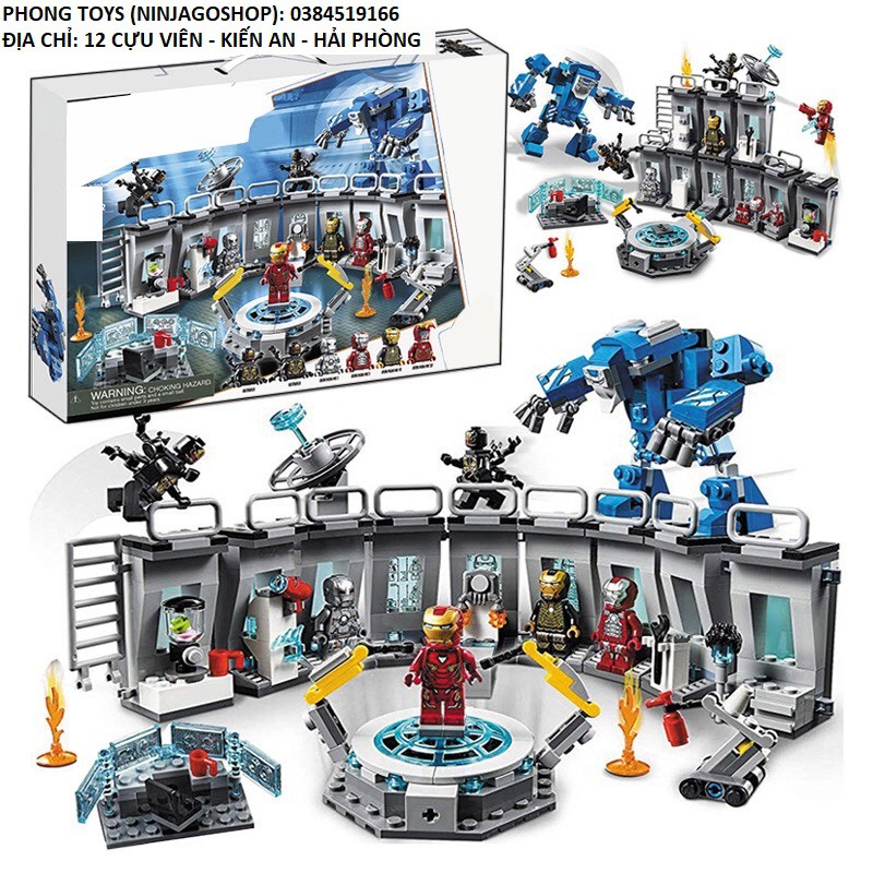 Lắp ráp xếp hình siêu anh hùng xs4017: Phòng Chứa Giáp Của Người sắt Iron Man