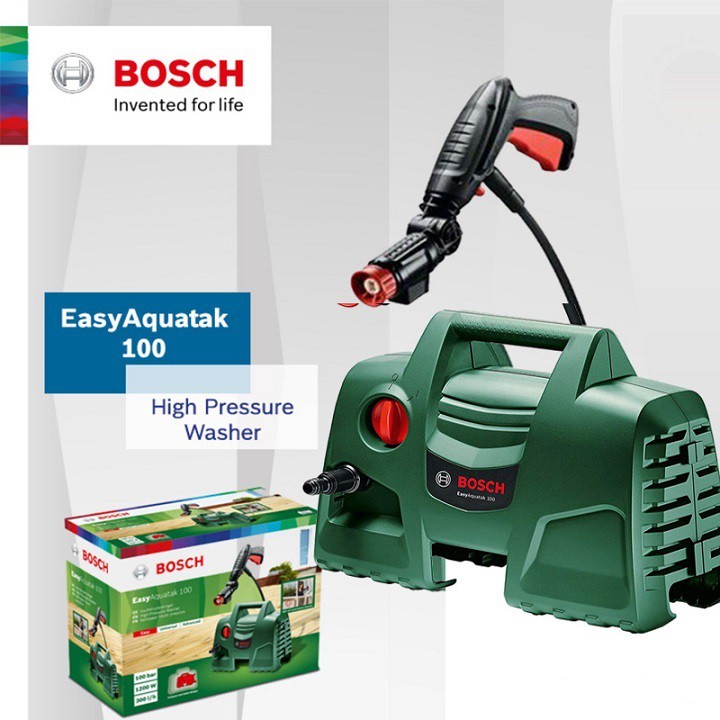 Máy xịt rửa cao áp Bosch AQT 100 đầu xịt ngắn 360 độ Tặng túi dây rút Bosch