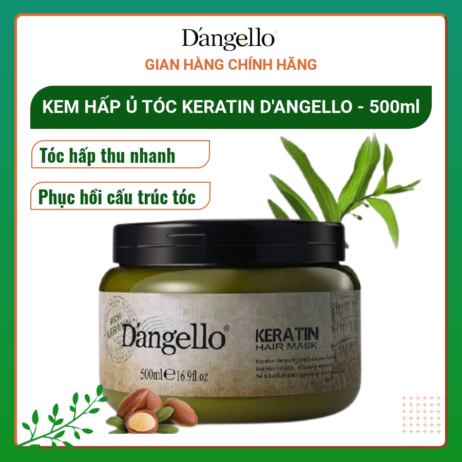 Hấp ủ phục hồi tóc D'Angello 500ml, kem ủ phục hồi và chăm sóc tóc chắc khỏe