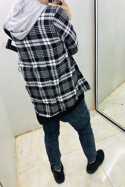 Sơ mi mũ - Hoodie Flannel - Off White | BigBuy360 - bigbuy360.vn