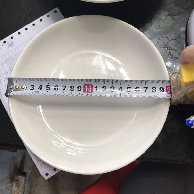 Đĩa sứ 8 inch đường kính 20cm trắng tròn vuông các loại sâu lòng  nông lòng