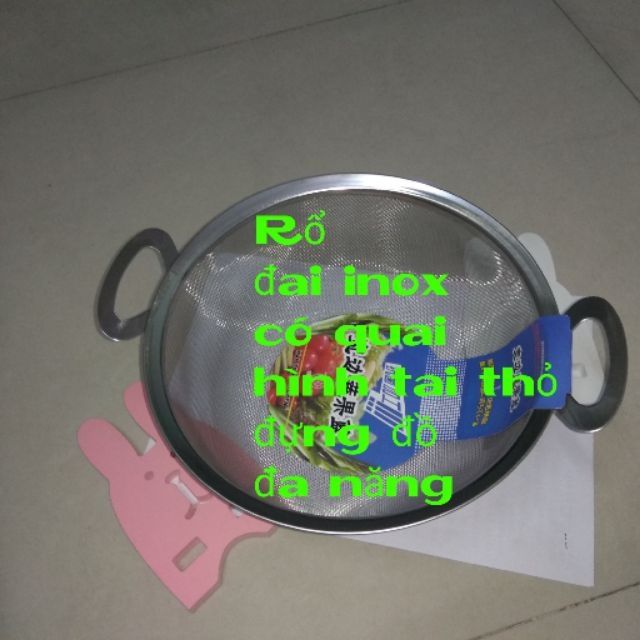 Rổ Lưới Inox Tai Thỏ Đa Năng 22 - 25 cm