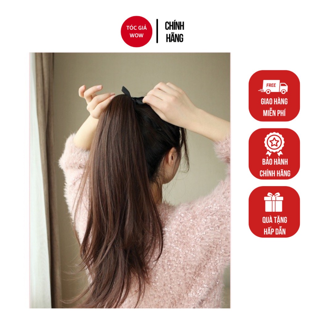 Tóc Cột Đuôi Ngựa Thẳng Cúp Style Tỉa Lá WOW Dài 48cm