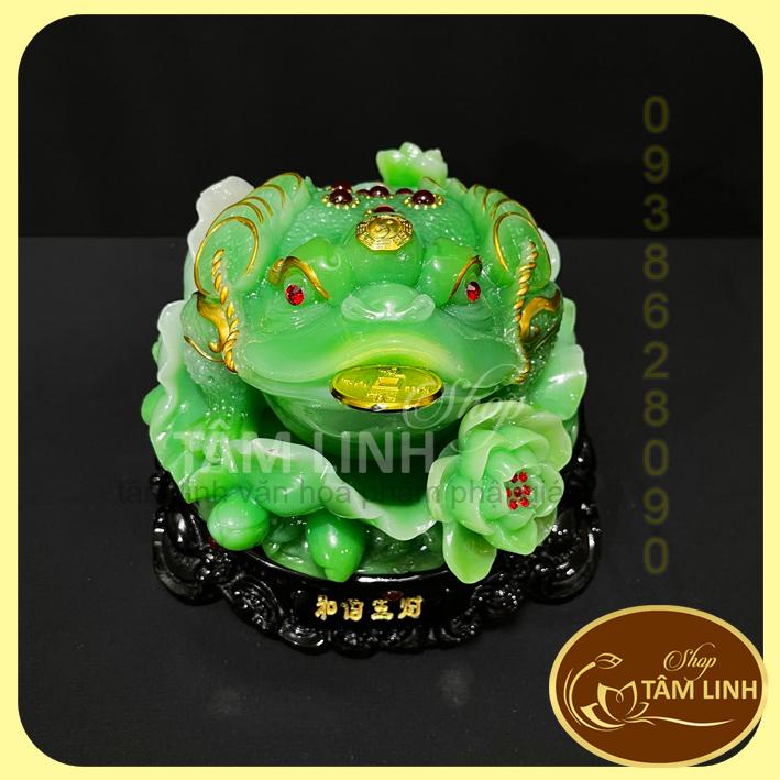 Cóc Ngậm Tiền Thiềm Thừ Phong Thủy đế  xoay 360 độ đặt ban thần tài.