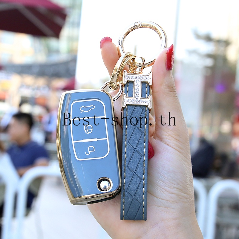 Vỏ Bảo Vệ Chìa Khóa Xe Hơi Ford Fiesta Focus 2 Ecosport Kuga Escape Falcon Bằng TPU Không Chìa Khóa
