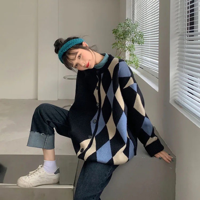 [ORDER TAOBAO] ÁO CARDIGAN HOẠ TIỆT LỆCH MỘT BÊN | BigBuy360 - bigbuy360.vn