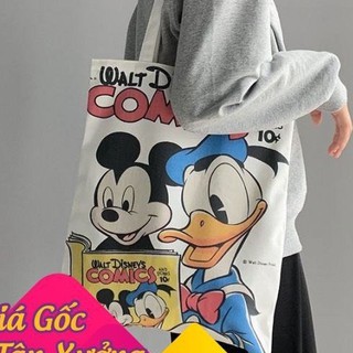 🌸 Túi Xách Tote 🌸 Vải Bố in Nhân Vật Hoạt Hình Cute