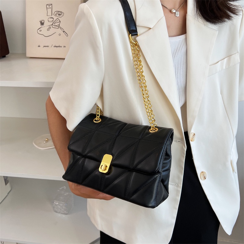 Túi Đeo JASMIN NOIR Chéo Nắp Lật Họa Tiết Kẻ Ô Phối Dây Xích Cho Nữ