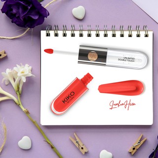 [114 - Đỏ cam] SON KIKO 2 ĐẦU ♥ KIKO MILANO UNLIMITED DOUBLE TOUCH 114 - ORANGE RED