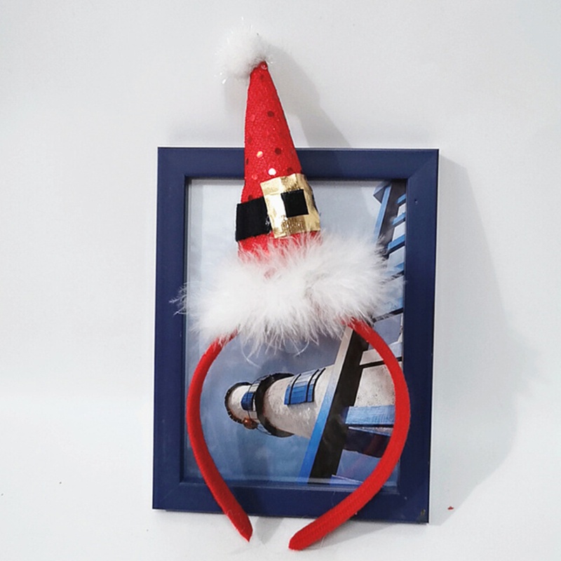 Băng Đô Mũ Ông Già Noel Đính Kim Sa Lấp Lánh