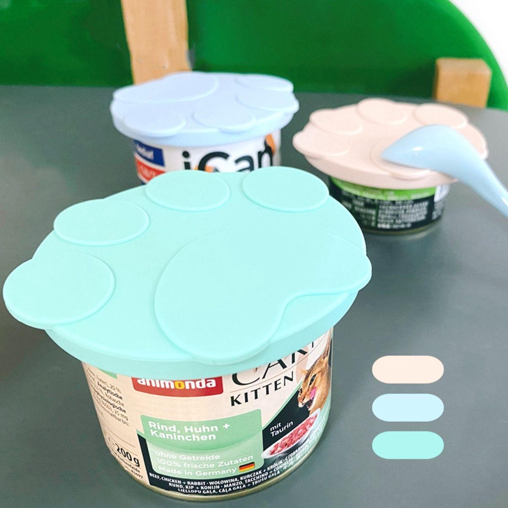 YIYU 1 Nắp Đậy Hộp Thiếc Bằng Silicon Có Thể Tái Sử Dụng Kèm Muỗng Ốp