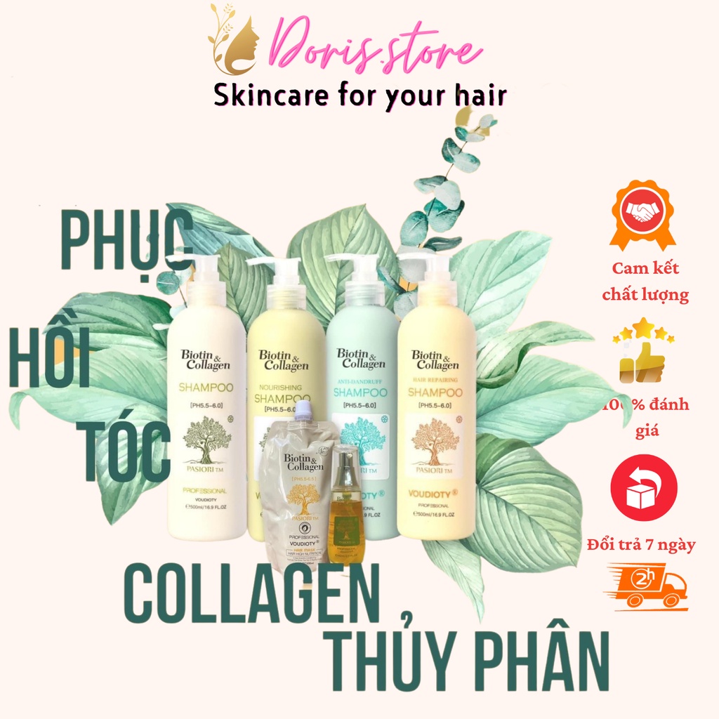 Bộ Dầu Gội Xả Biotin Collagen Trắng | Giảm Rụng Tóc,Phục Hồi Tóc Khô Xơ, Hư Tổn Full Màu Hàng Chuẩn Công Ty