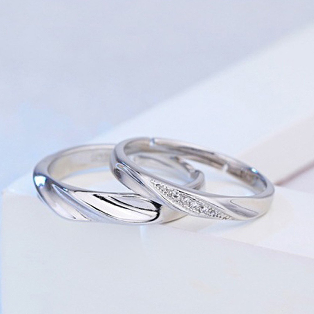 Nhẫn mạ bạc đơn giản cho cặp đôi