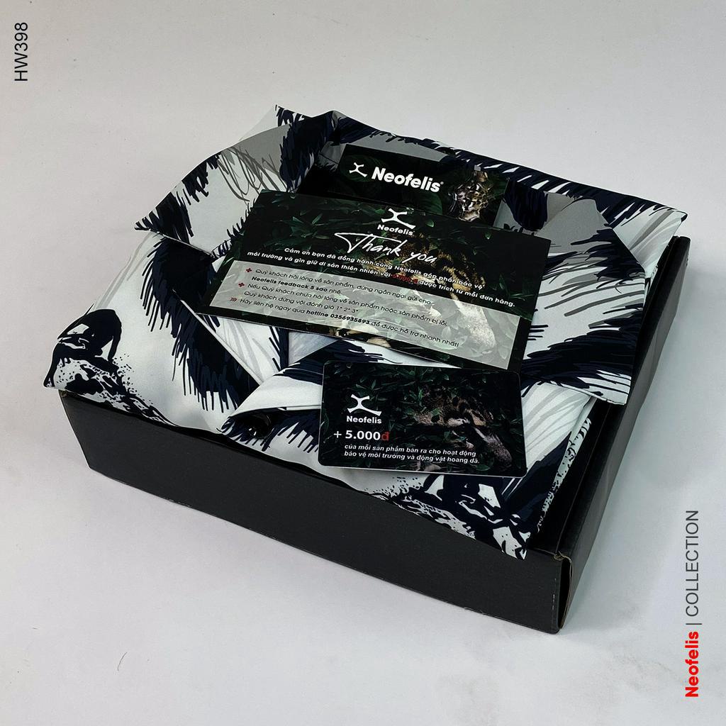 Áo Sơ Mi Nam Họa Tiết Hồ Trắng Ấn Tượng Kiểu Dáng Cổ Vest  | Neofelis - HW398