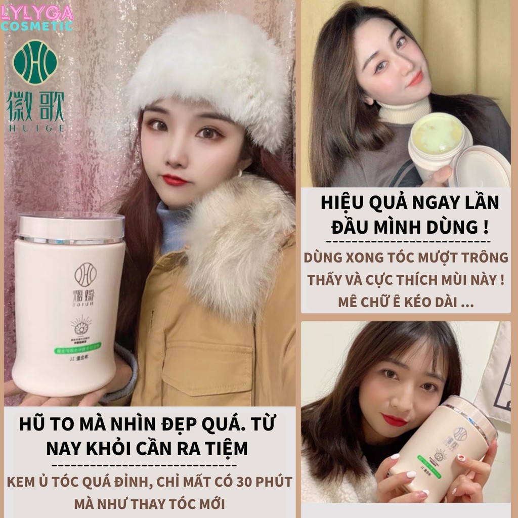 Kem ủ tóc HUIGE PEARL CREAM 1000ML BỘT NGỌC TRAI - Hấp tóc xả tóc siêu mềm mượt, Phục hồi hư tổn UT04