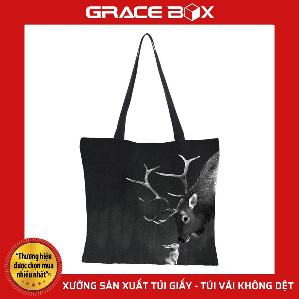 Túi Vải Canvas Bộ Sưu Tập LOVE MEO - Siêu Thị Bao Bì Grace Box