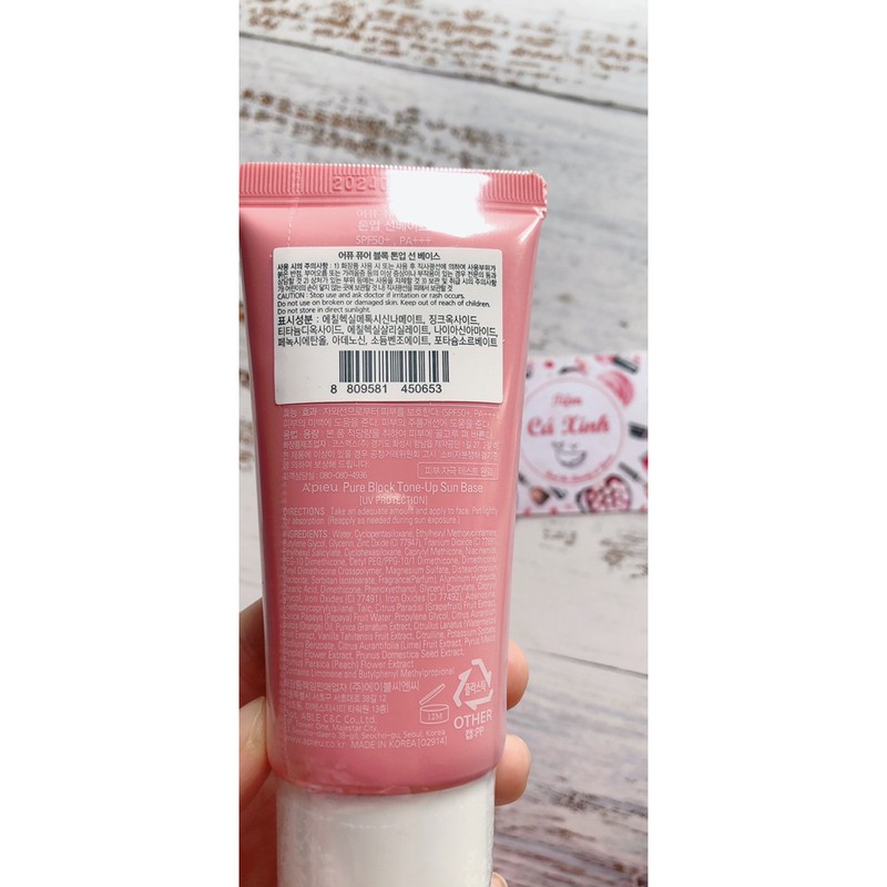 Kem chống nắng nâng tone Apieu Pure Block Daily Sun Cream 50ml