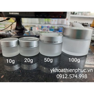 Hũ thủy tinh5g/10g/15g/ 20g /30g/ 50g / 100g thân mờ nắp bạc - Hủ chiết kem, đựng mỹ phẩm