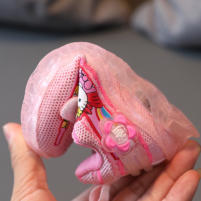 Giày Thể Thao Hello Kitty Có Đèn Led Cho Bé Size 22-31