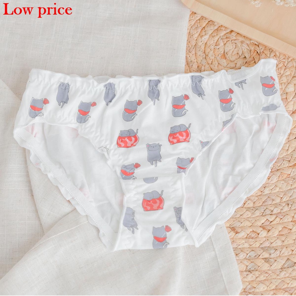 Quần Lót Tam Giác Lưng Thấp Chất Liệu Cotton In Hình Chuột Hamster Dễ Thương