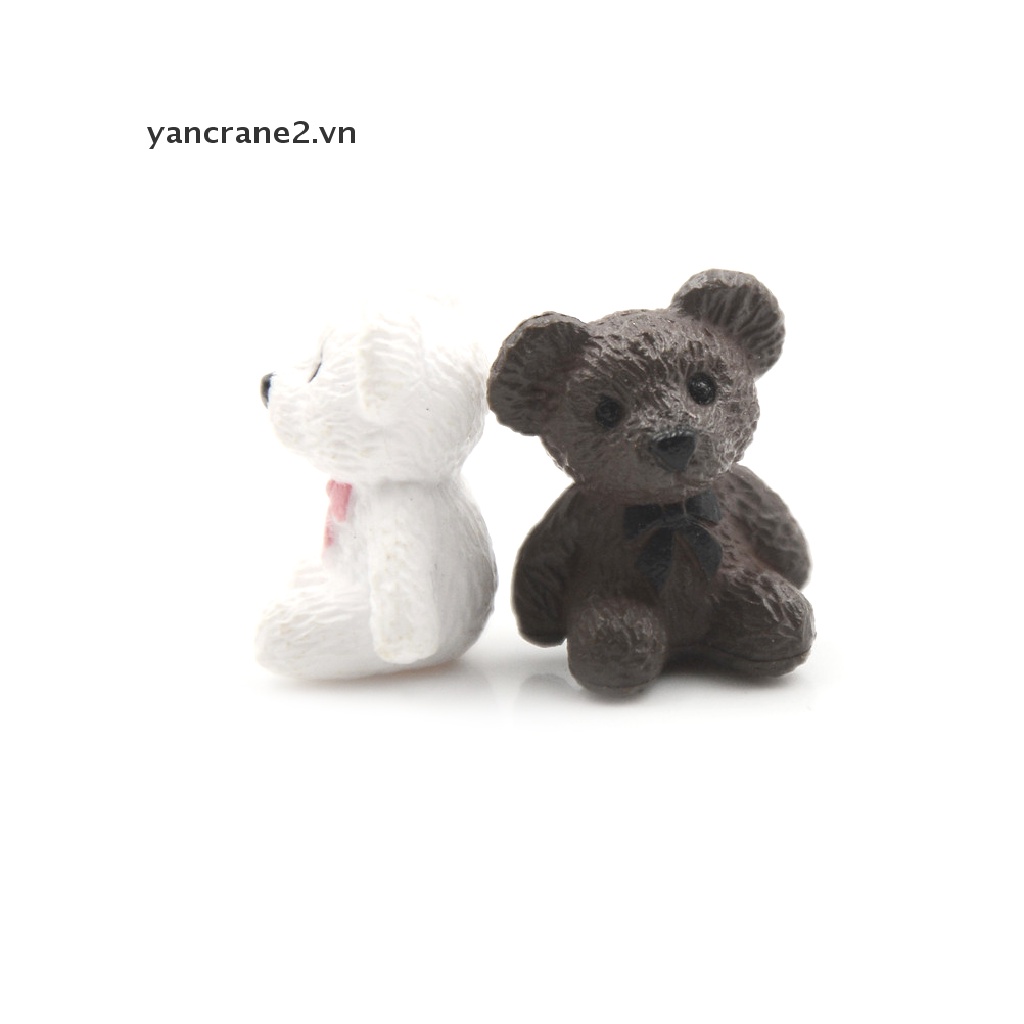 Bộ 4 Mô Hình Gấu mini Dễ Thương 2Vn Vườn Dễ Thương