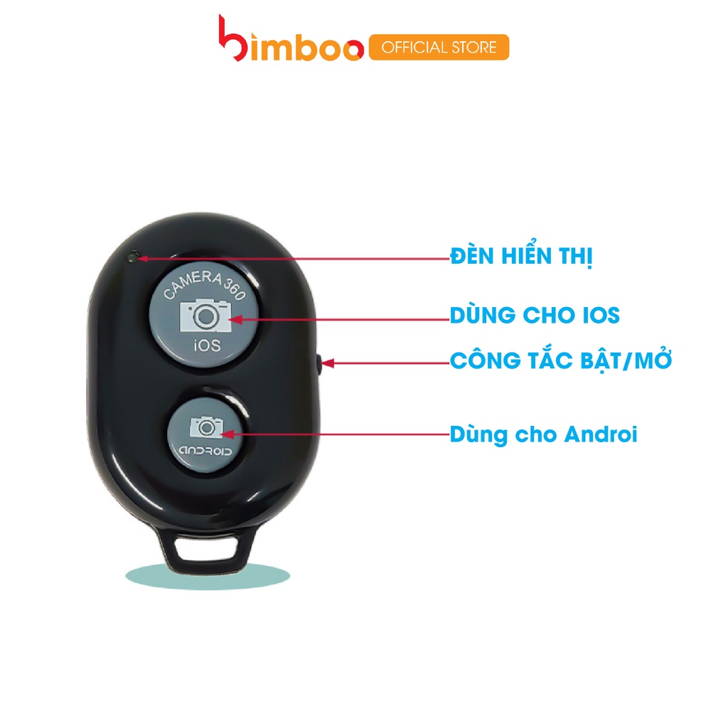 Remote Bluetooth Chính Hãng Bimboo Chụp Ảnh, Điều Khiển Chụp Ảnh Từ Xa, Livestream