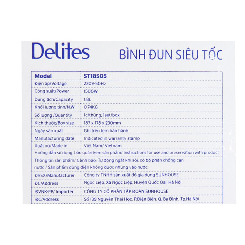 Bình đun siêu tốc Delites giá rẻ