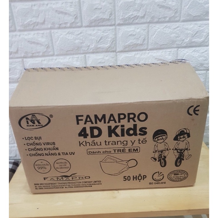 Hộp 10 khẩu trang 4D Kids Famapro dành cho trẻ em