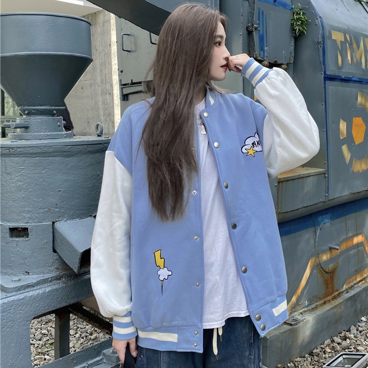 Áo khoác bomber nam nữ 2 lớp Yinxx, áo khoác nỉ varsity jacket form rộng AK14