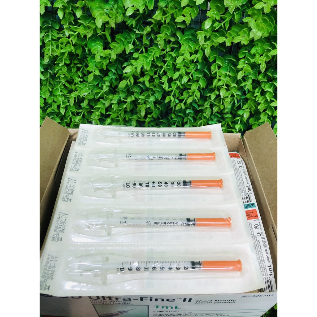 [100 Cây] Bơm Tiêm Tiểu Đường Insulin 1CC x 30G BD Ultra Fine II