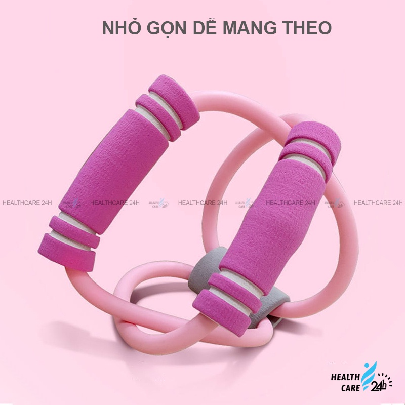 Dây kháng lực đàn hồi cao su vòng số 8 Healthcare24h M004, dây kéo đa năng hỗ trợ tập Gym, Yoga và Pilates tại nhà