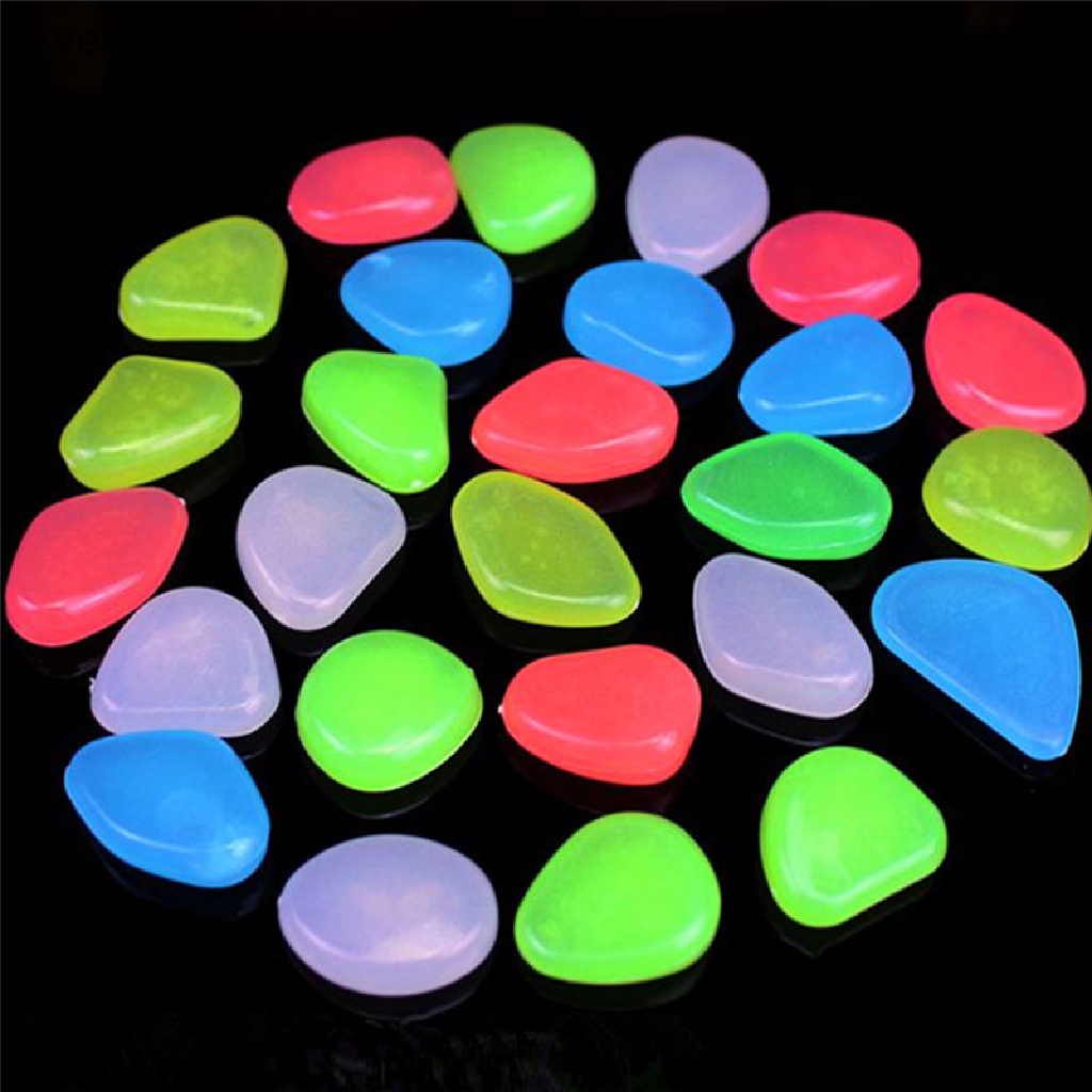in 10PCS/Bag Colorful Glow in The Dark Stones Pebbles Rock For Fish Tank Aquarium n