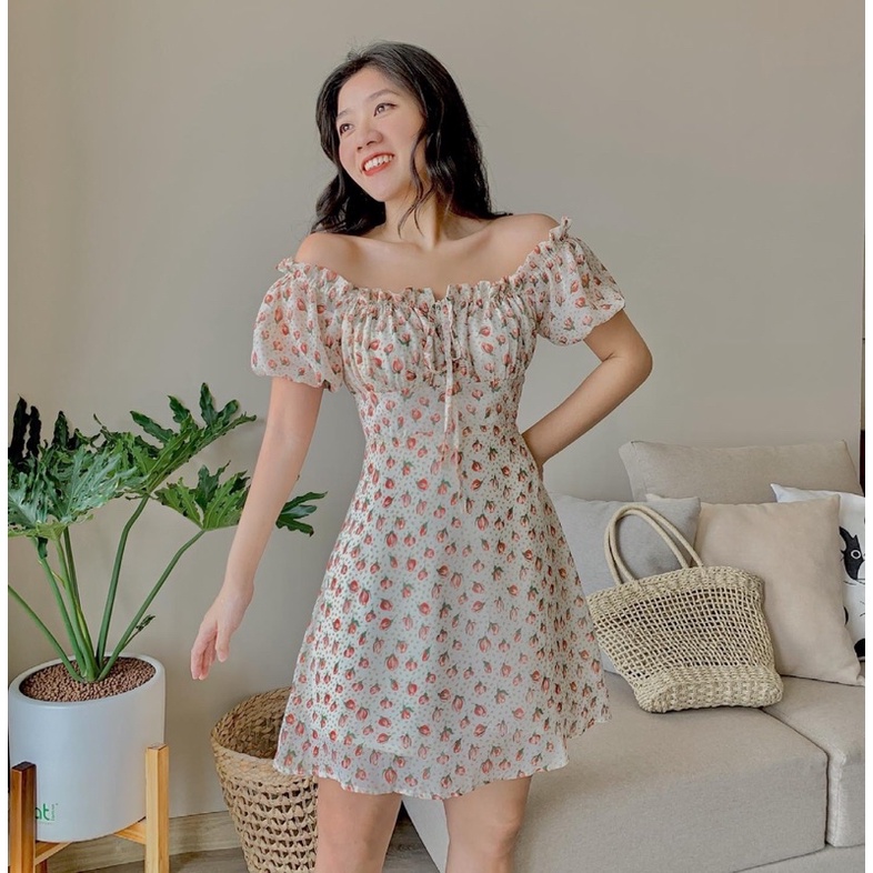 Đầm SACHI - Đầm  nhún ngực cột nơ | BigBuy360 - bigbuy360.vn