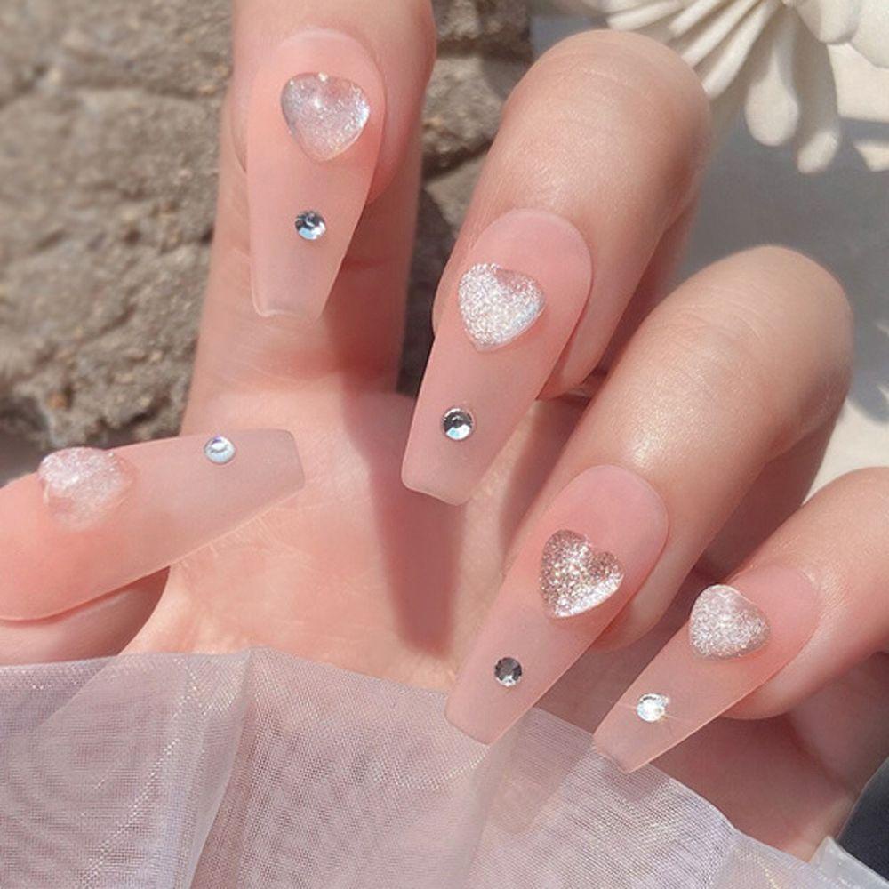 MOCHO Phụ Kiện Trang Trí Móng Tay Hình Trái Tim Nhiều Màu Sắc Bằng Nhựa Resin