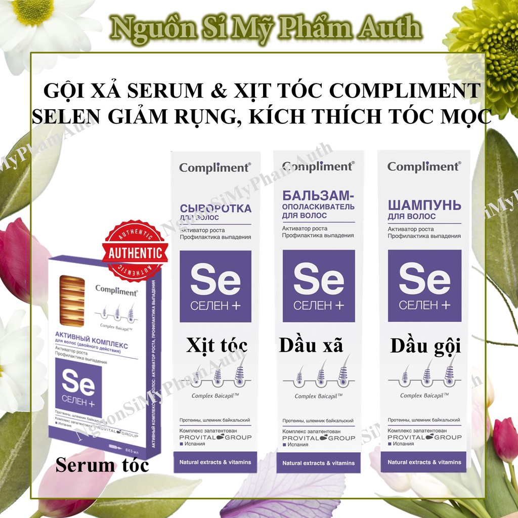 Dầu gội - Xịt - Serum tóc SE Selen Compliment kích mọc tóc giảm rụng