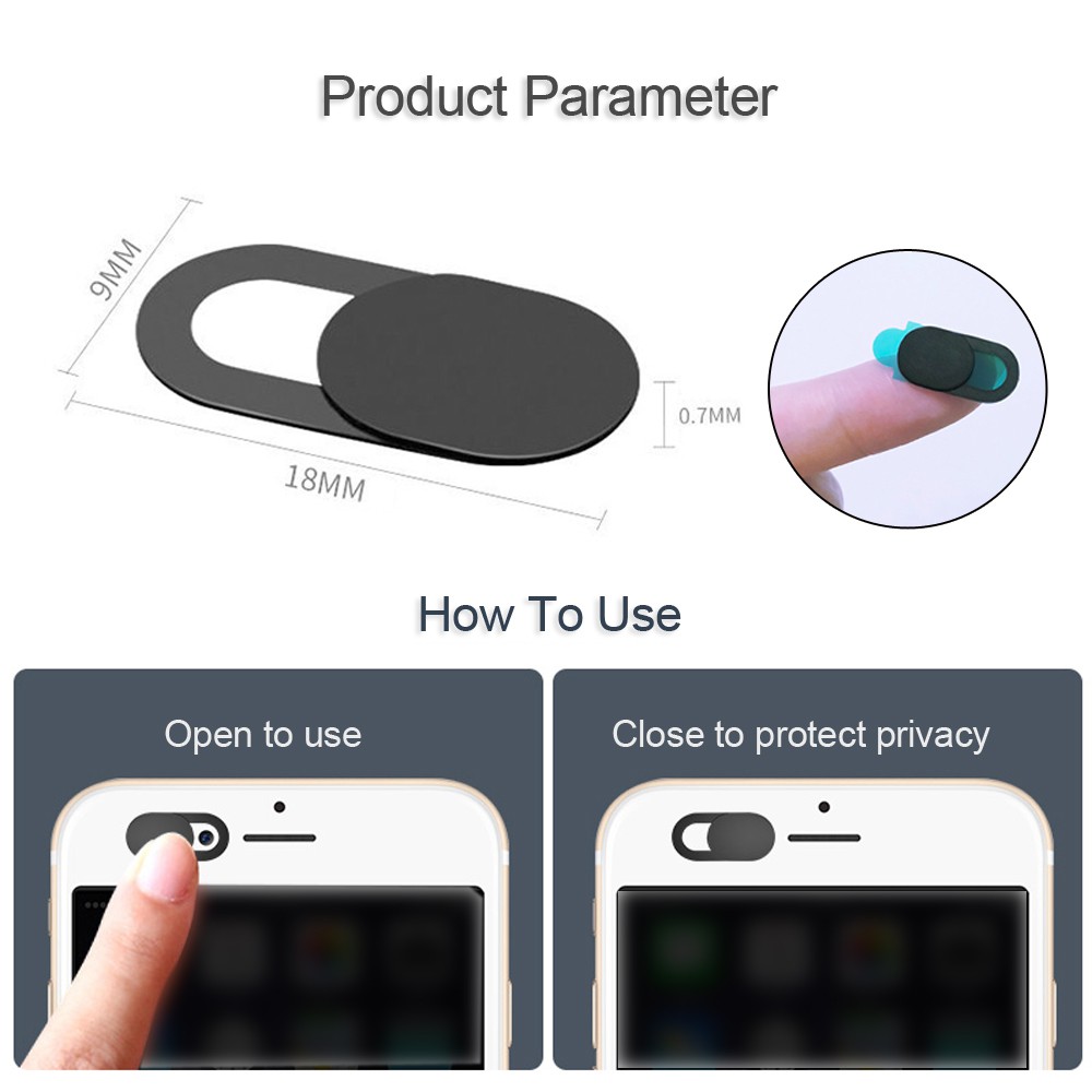 Miếng dán che webcam/camera chất liệu nhựa bảo vệ sự riêng tư khi sử dụng điện thoại/máy tính bảng/PC/laptop