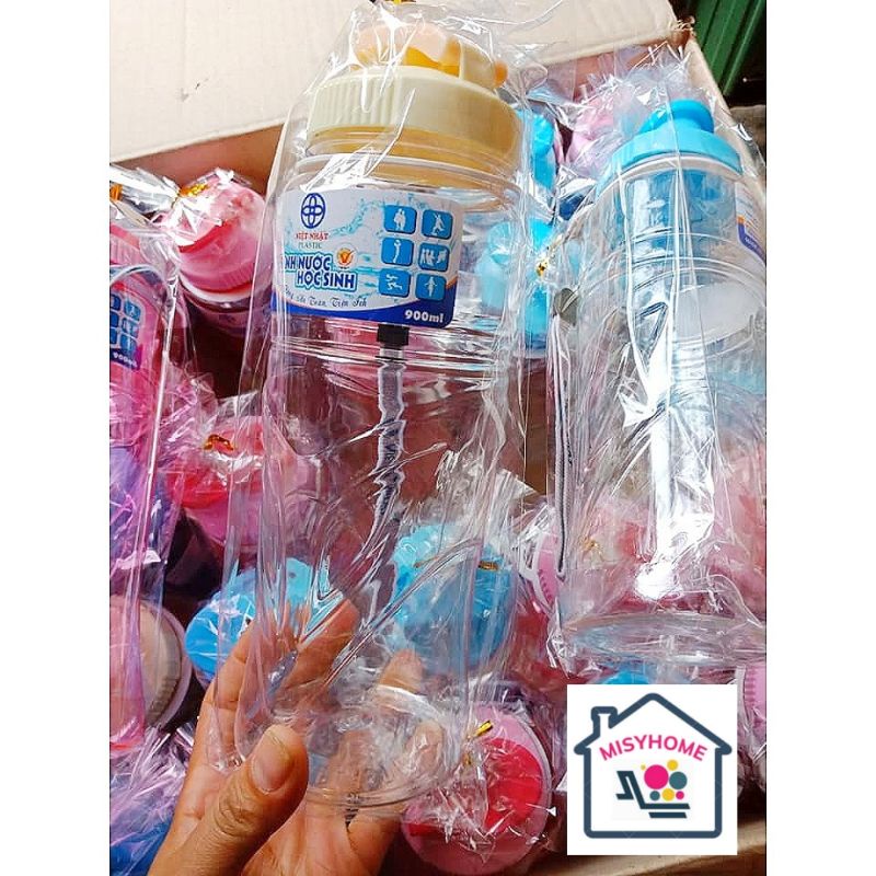 Bình nước đi học cho học sinh có quai xách 500ml 750ml 900ml Misy Home