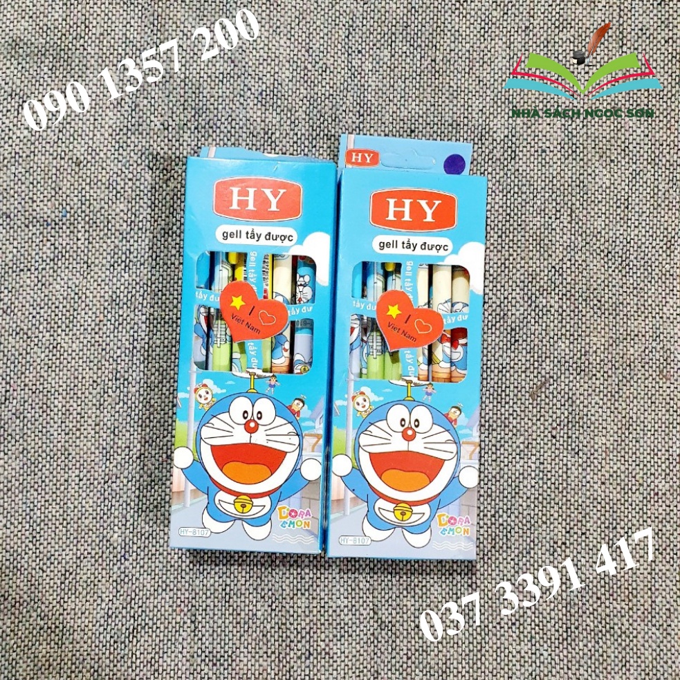 Hộp Bút Mực Tím Xoá Được Doramon HY-8107 Bút Mực Tẩy Được Cho Học Sinh Lớp 1