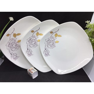 (GIÁ HỦY DIỆT) COMBO 3 ĐĨA SỨ VUÔNG HOA BÁT TRÀNG CỰC SANG