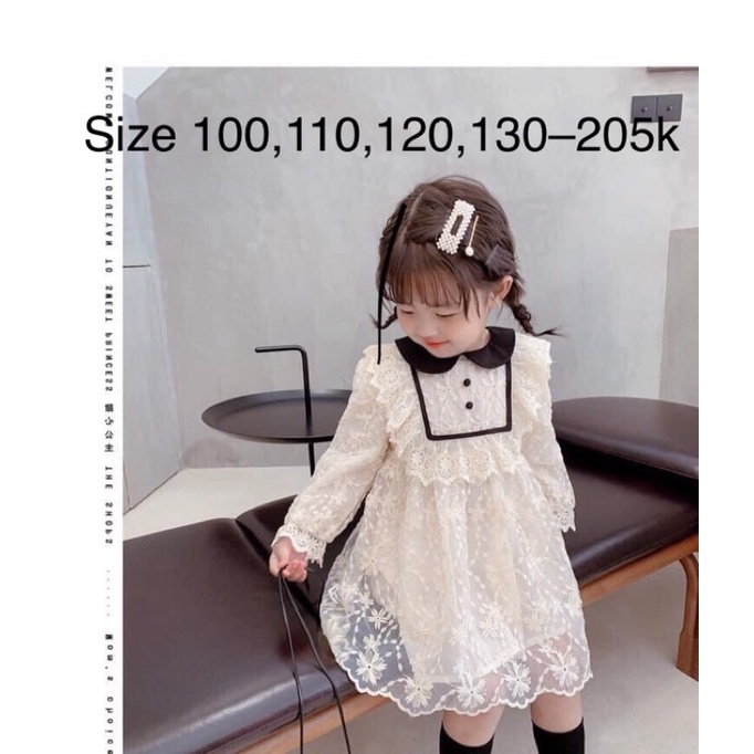 Váy trắng lót lông cho bé