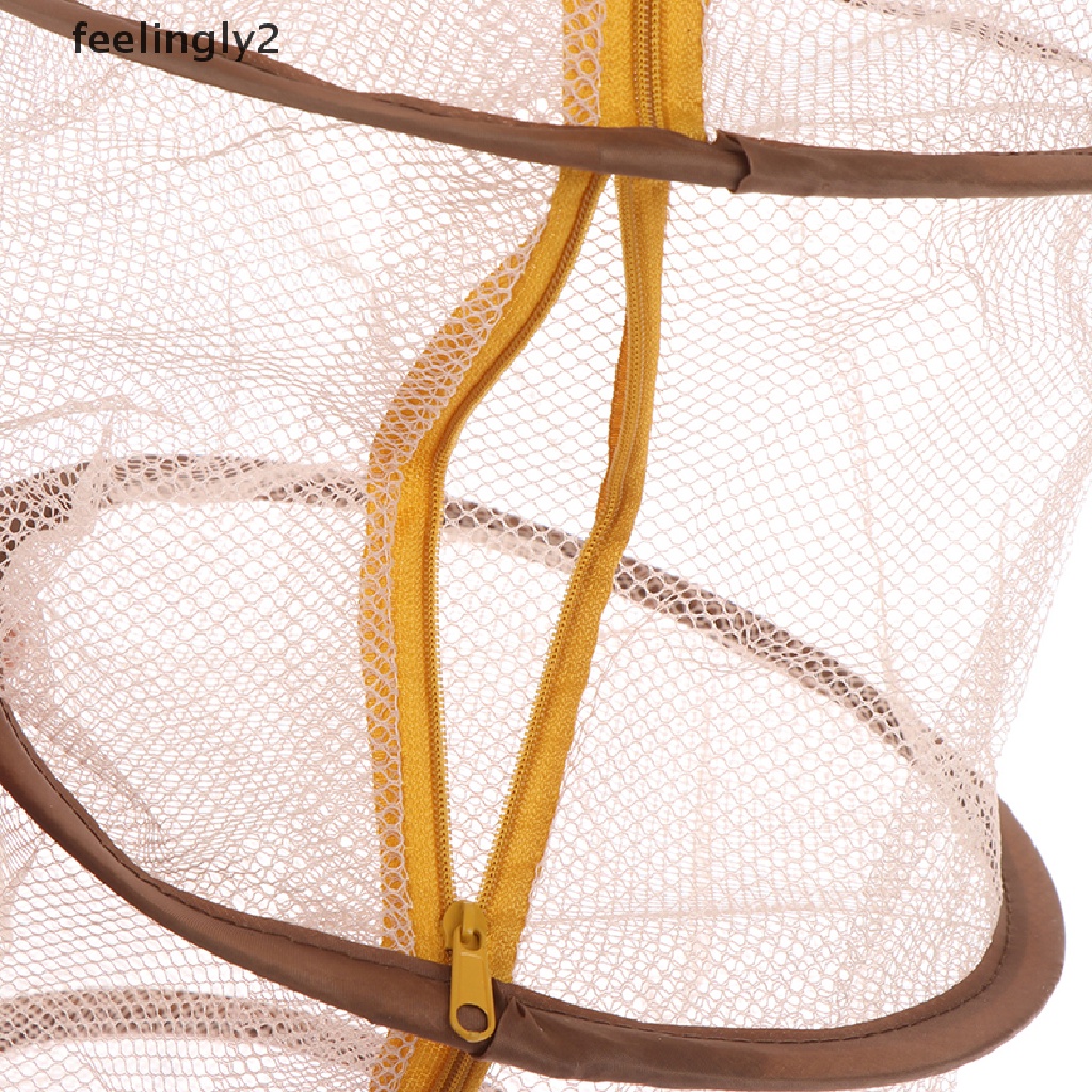 [feel] Giỏ Lưới Treo 3 Tầng Có Khóa Kéo Dùng Để Phơi Đồ