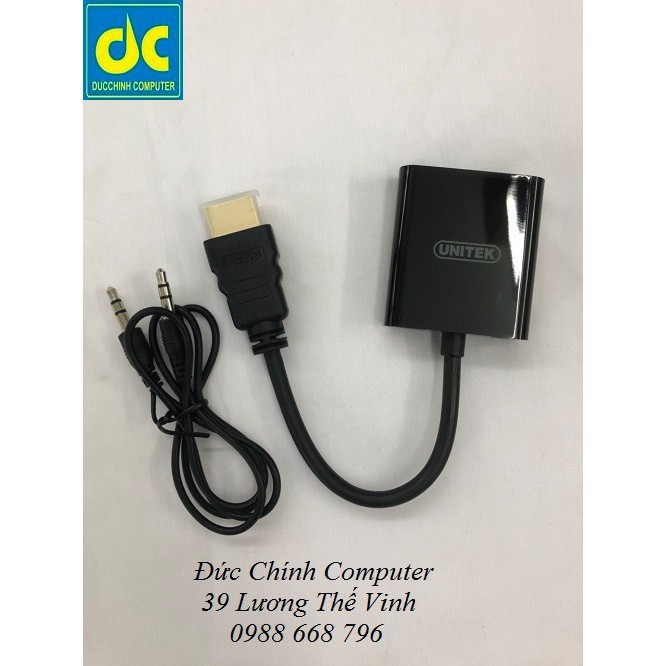 Cáp HDMI to VGA Hàng hãng Unitek có Audio