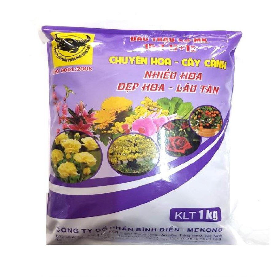 PHÂN BÓN ĐẦU TRÂU 15-7-17+TE Dưỡng Hoa Dưỡng Trái -  túi xá 1kg